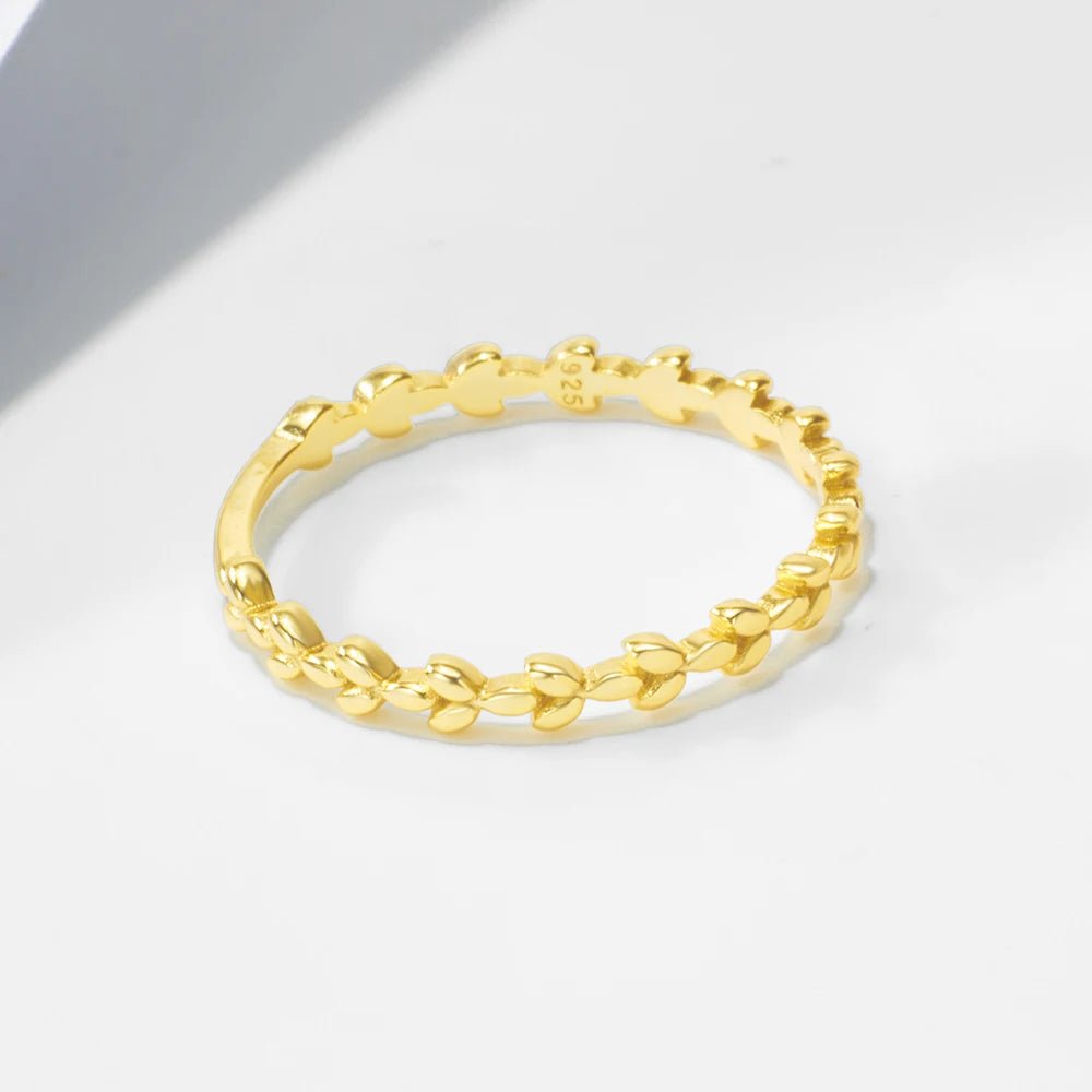 Peishang Manufacturers Custom Best Selling Products 2024 Ear of Wheat Vine Ring in 925 Sterling Silver 14k Gold Plated – Image 3