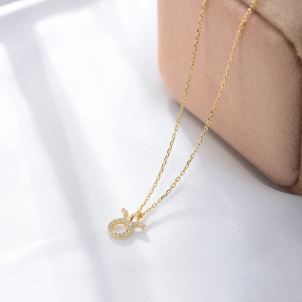 925 Sterling Silver Gold Plated Minimalist Sign Jewelry Plated 12 Horoscope Pendant Zodiac Necklaces for Women Girl - Image 10