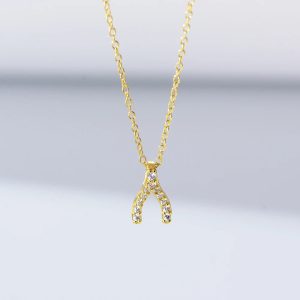 Fashion Letter Y Charm Herringbone Chain  Zircon S925 Sterling Silver Tree Branch Pendant Necklaces Jewelry for Women