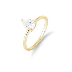 Plated Engagement Diamond Couple Pear Cut Ring Gold Well Designed Sterling Silver 14K 30 Women's Round Zircon Stone Claw Setting