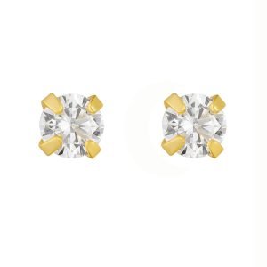 Peishang Wholesale Jewelry 925 Sterling Silver 14K Gold Plated Mini Series Cz 3Mm Zircon Round Stud Earrings