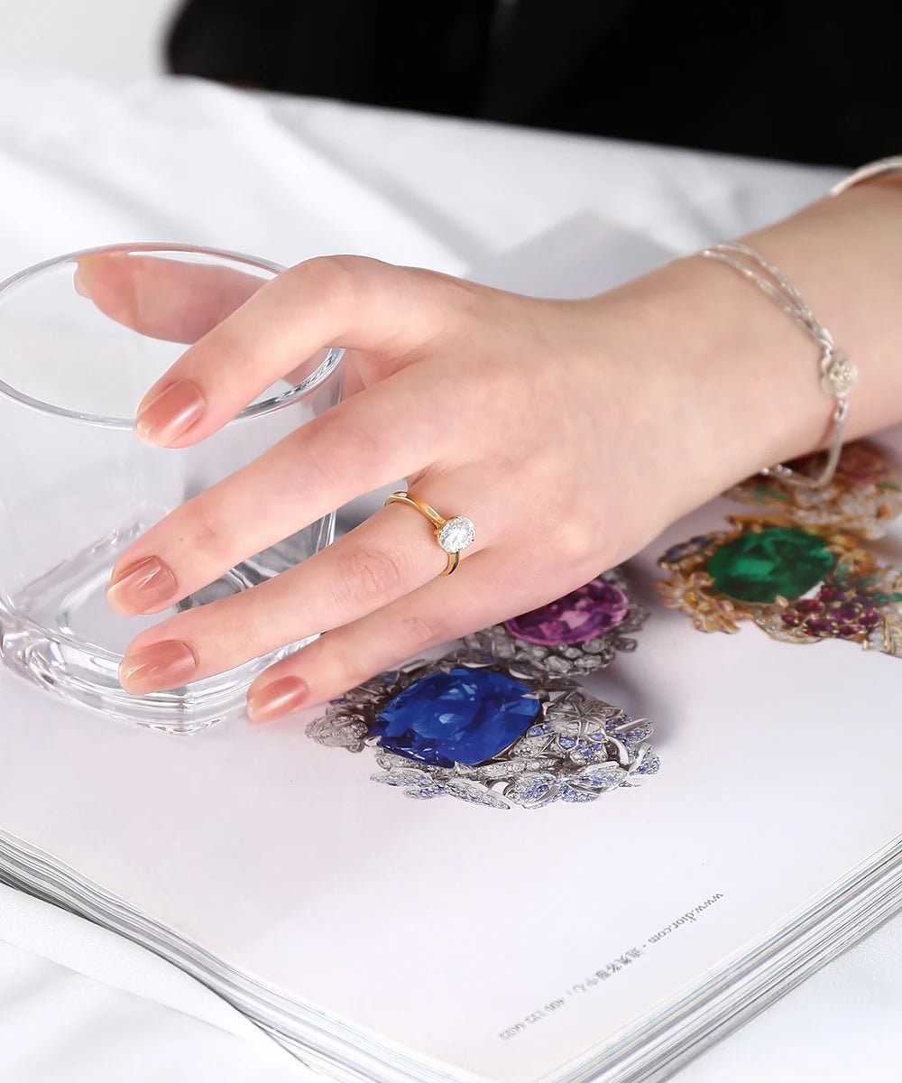 KR1458 2024 Most Popular 925 Silver Zircon Stone Minimalist Oval Diamond Cut Ring for Anniversary – Image 5