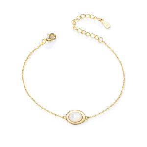 Best Selling Quality 925 Sterling Silver Sublimation Adjustable Dainty Round Pearl Bracelet
