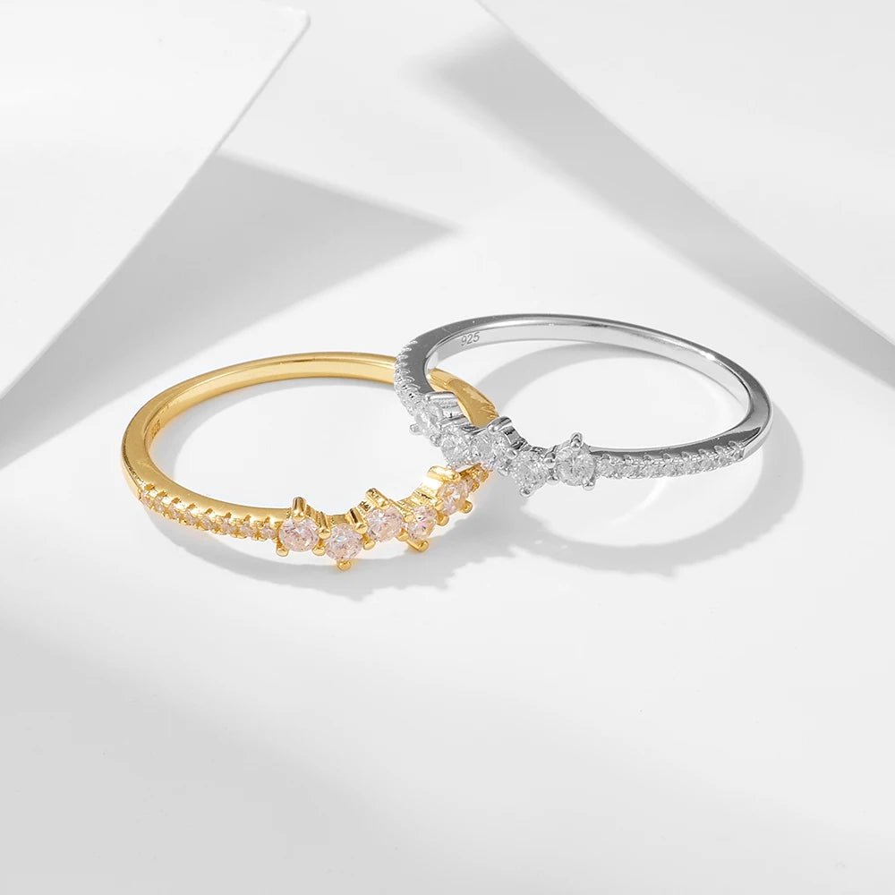 New Design Sterling Silver Simple Rings Small CZ 925 Silver Ring Women Wedding Ring – Image 6