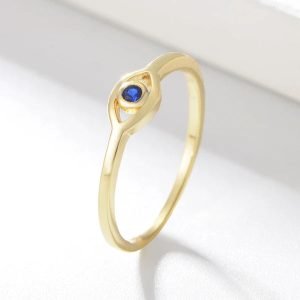 Eyes Shape Finger Gold Plated Jewelry Zirconia 925 Silver Latest Gold Ring Designs for Girls