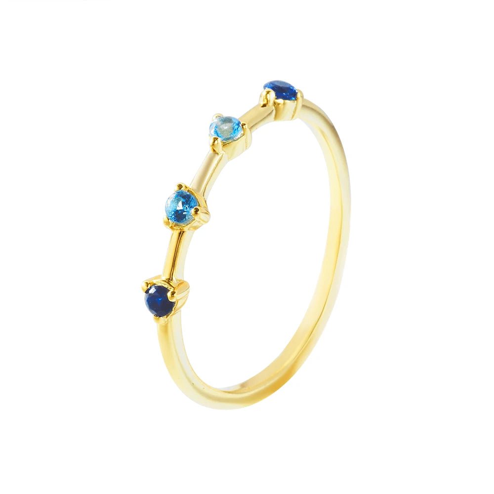 Peishang Factory Custom Topaz Zircon Four Step Ring 14k Gold Plated Jewelry Bulk Stacking 925 Silver Finger Ring for Women - Image 8