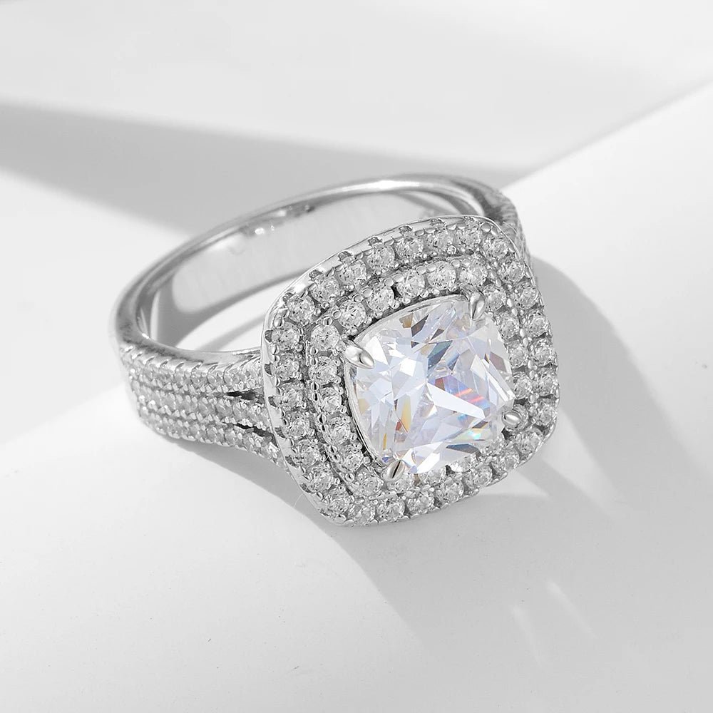 Wholesale Classic Luxury Silver Ring 925 Silver Jewellery Micro-Inlaid Zircon Full Diamond Wedding Rings Jewelry Women – Image 2