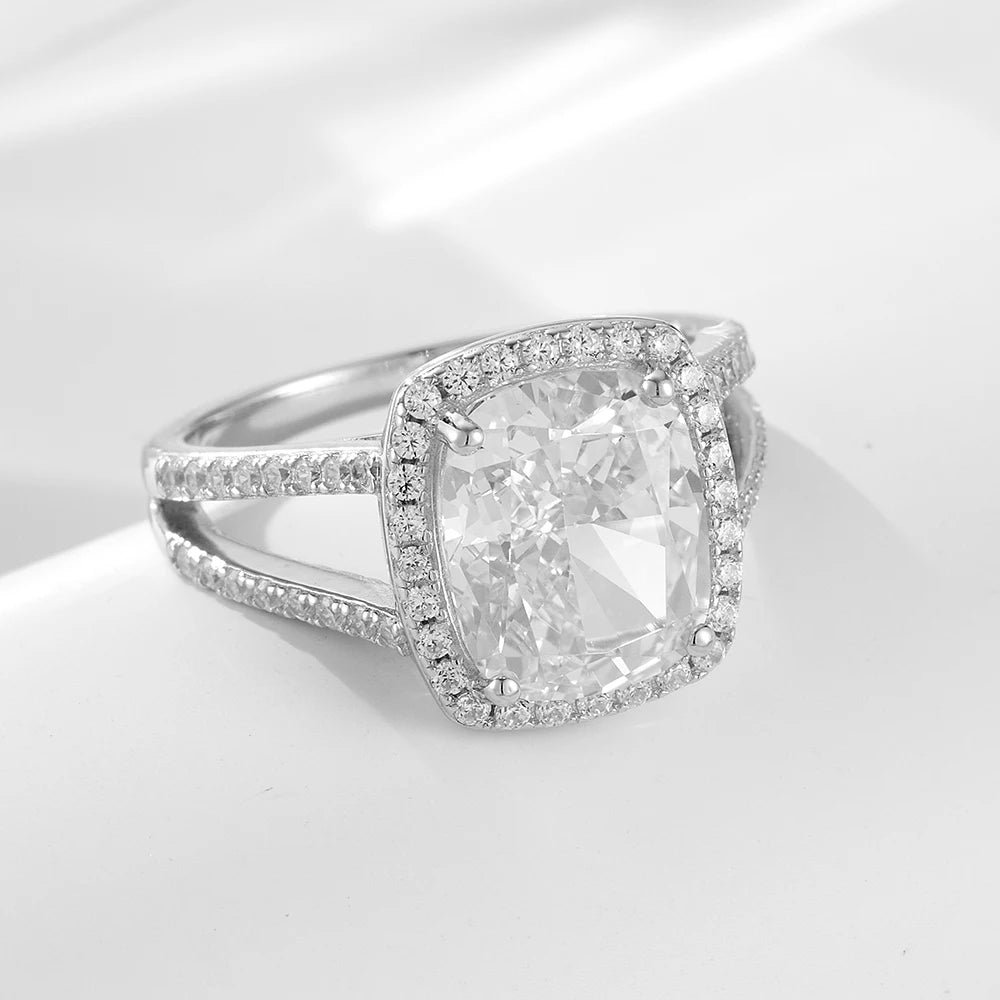 Wholesale Fine Jewelry Silver Ring 925 Jewellery Sterling Shiny Ice Cut Zircon Engagement Wedding Rings for Women - Image 5