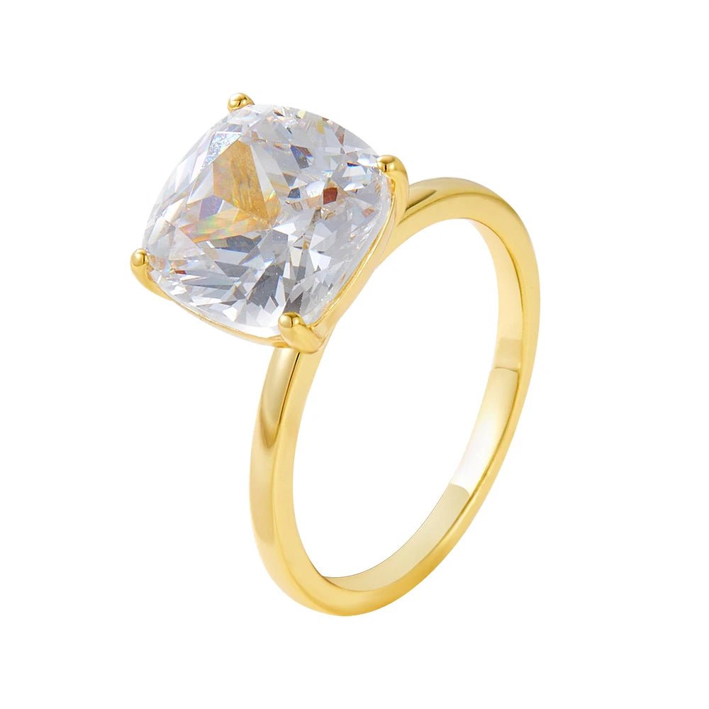 Wholesale Fine Jewelry Rings Set Silver Ring 925 Sterling 14k Gold Plated Big Diamond Zircon Engagement Wedding Rings for Women - Image 7