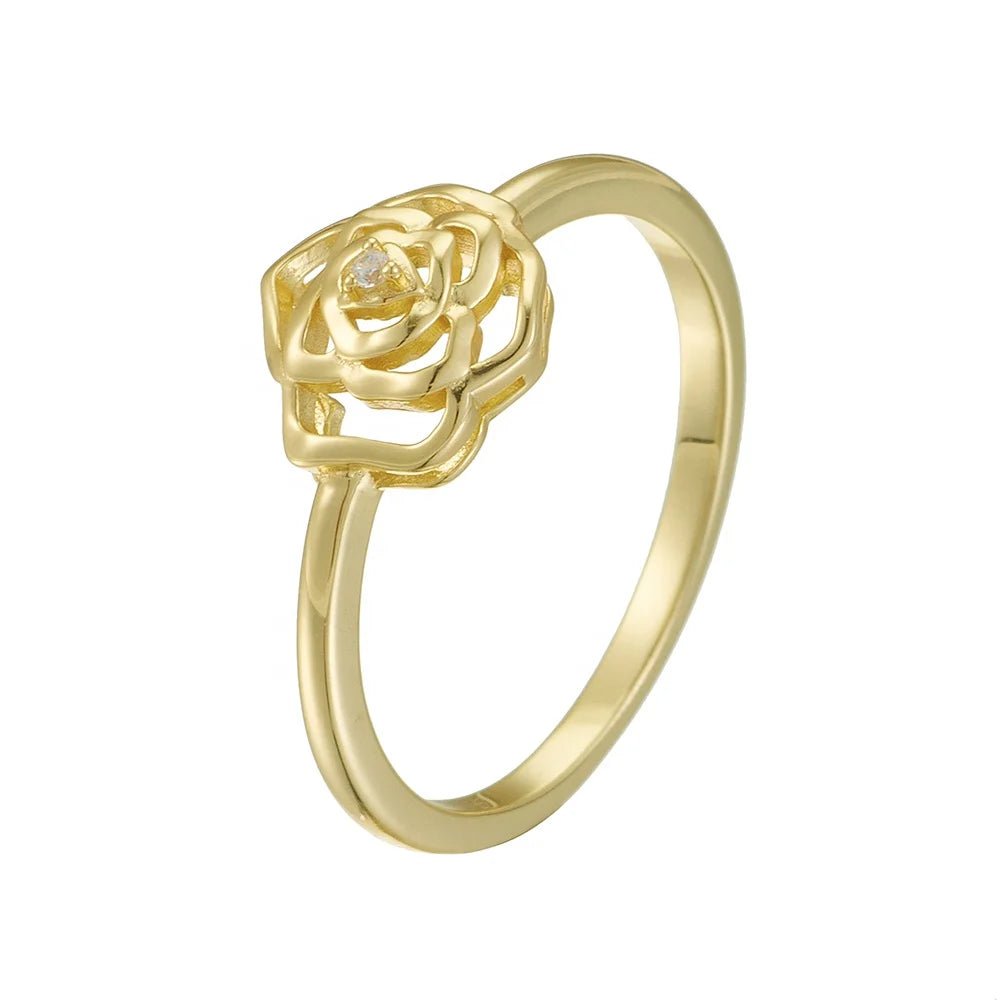 Psj Custom Real 925 Gold Flowers Wholesale Sterling Silver Rings for Women Jewelry – Image 4