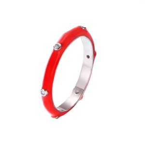 Peishang Custom Bezel Setting 925 Silver Cubic Zirconia CZ Enamel Band Ring