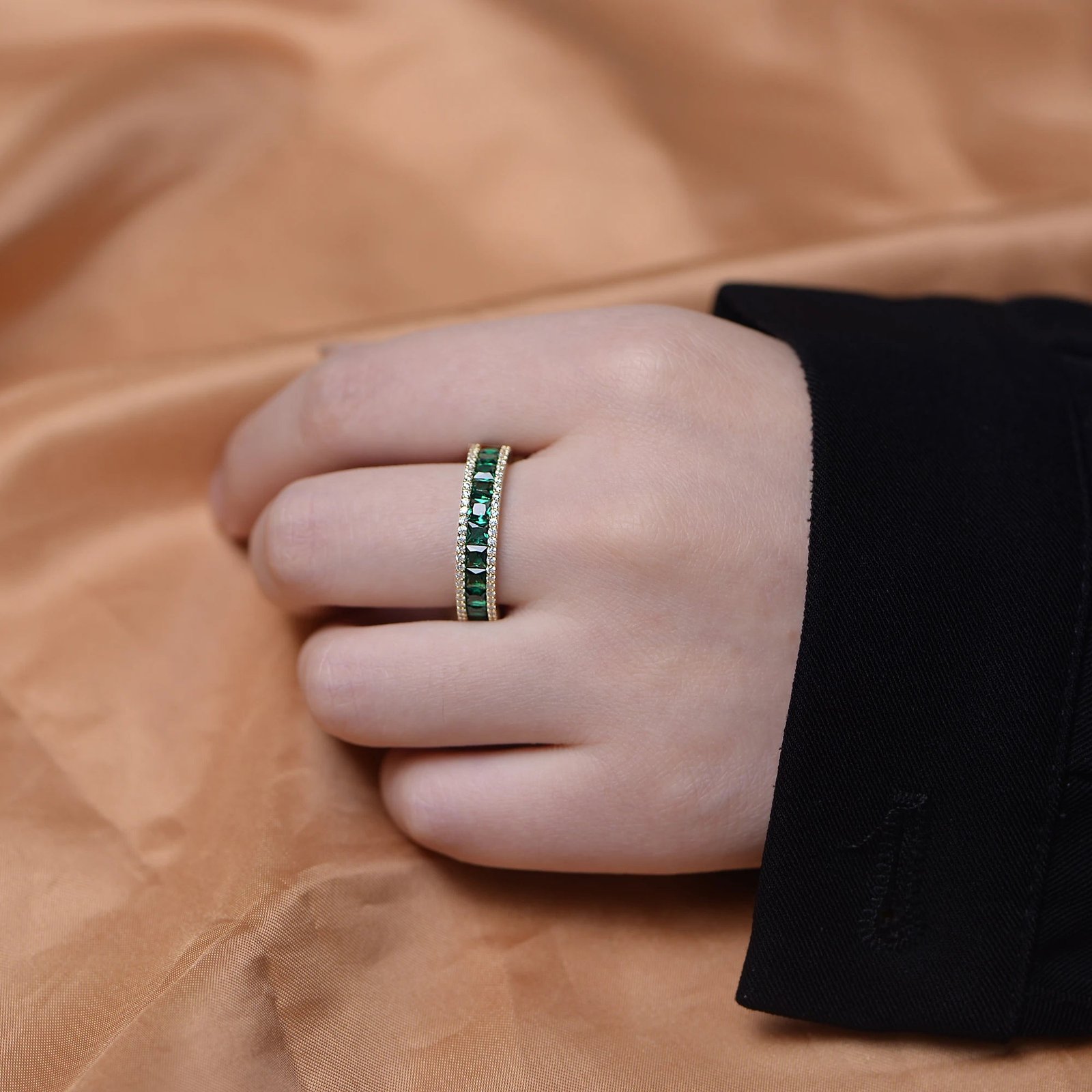 Wholesale Engagement Dainty Zircon Ring Jewelry S925 Sterling Silver Women Vintage Emerald Diamond Zirconia Ring – Image 4