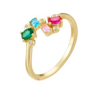 Sterling Jewelry Women Ring Cz 925 Silver 925 Sterling Custom Crystal Stone Simple Decoration Trendy Guangdong Silver Plated