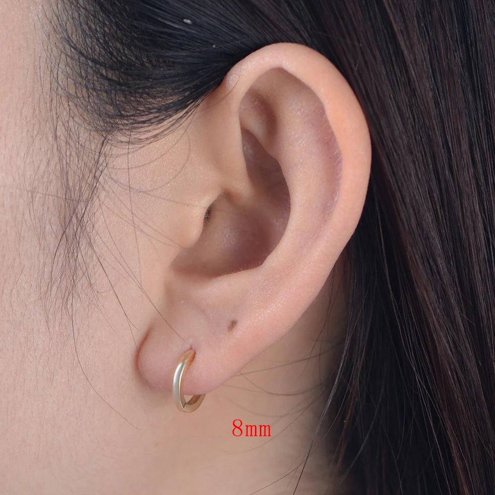 925 Sterling Silver 14K Gold Plated Series Minimalism Geometric Jewelry Simple Huggies Mini 5Mm 6Mm 7Mm 8Mm Hoop Earrings - Image 11