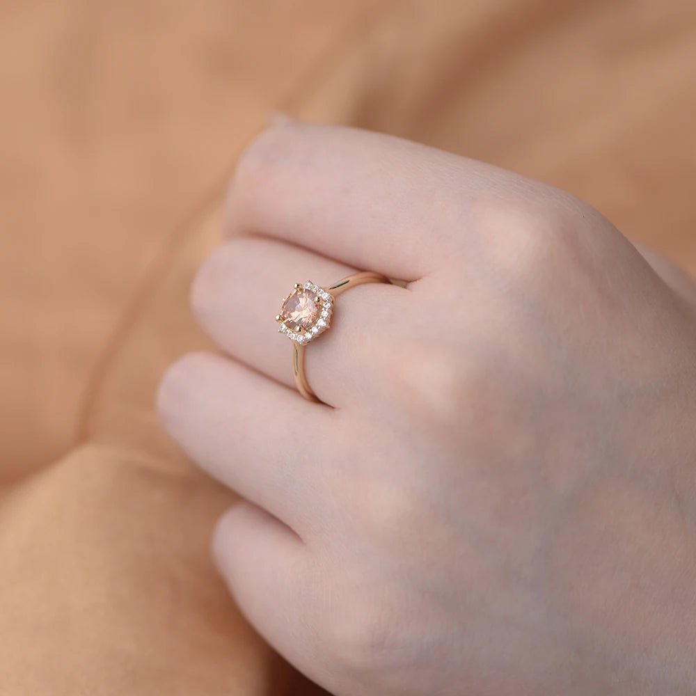 Simple Design High-End Silver Ring 925 Sterling Jewellery Champagne Zircon Engagement Wedding Rings Jewelry Women - Obrázek 2