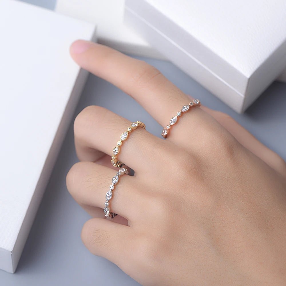 Peishang Fashion Original Woman Couple Geometric Zircon Ring - Image 5