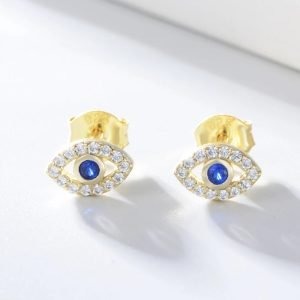 Indiminimalist Ring Jewelry Zircon Stud 925 Sterling Silveplaque Eyes Earrings for Women Diamant Rings 14k Gold Silver Opp Bag