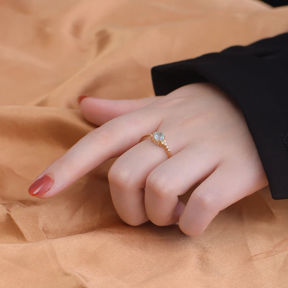 Factory Direct Italian Modern Style Design Natural Can Be Customized Diamond Sapphire Color Engagement Ring for Woman â Image 3