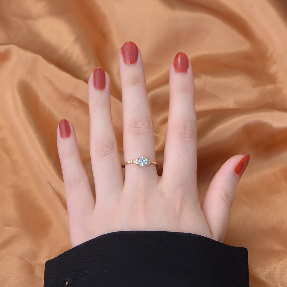 Factory Direct Italian Modern Style Design Natural Can Be Customized Diamond Sapphire Color Engagement Ring for Woman â Image 2