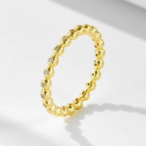 Simple Niche Light Luxury Ring 925 Silver Jewelry Wholesale Small Round Bead CZ Diamond 925 Sterling Silver Rings Jewelry Women