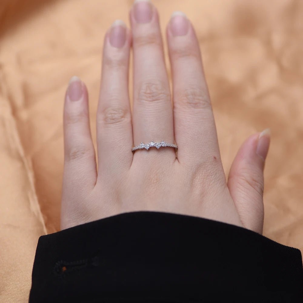 New Design Sterling Silver Simple Rings Small CZ 925 Silver Ring Women Wedding Ring – Image 4