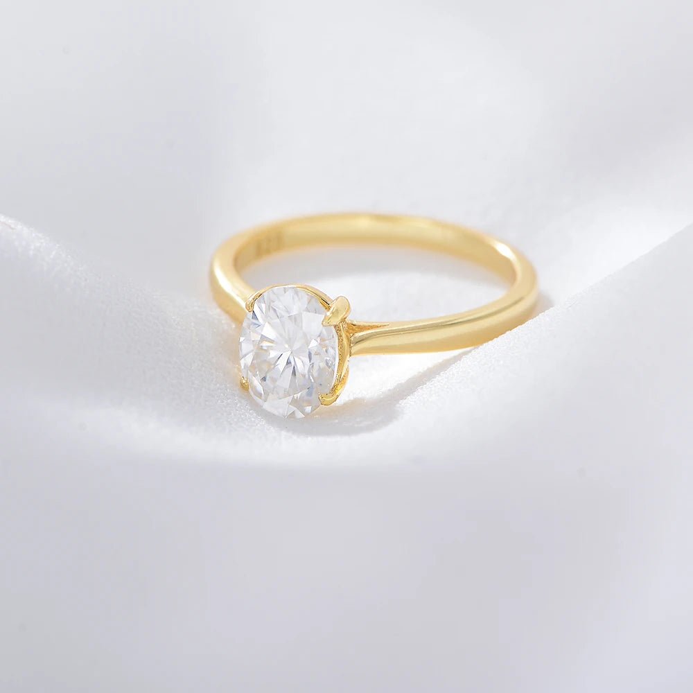 KR1458 2024 Most Popular 925 Silver Zircon Stone Minimalist Oval Diamond Cut Ring for Anniversary – Image 3