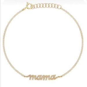 Dainty 925 Sterling Silver 14K Gold Plated Delicate Pave Zircon CZ Letters MAMA Bracelet Jewelry for Mother's Gift Wholesale