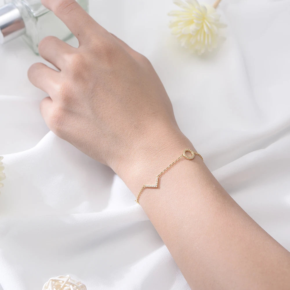 PEISHANG Original Design S925 Sterling Silver Zircon LOVE Letters Bracelet Fashion Alphabet Silver 925 Jewelry Bracelet - Image 2