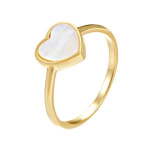 Original Wholesale Fine Jewelry 925 Sterling Silver Ring love Heart Shell 14k Gold Plated Rings for Women Valentine Day Present
