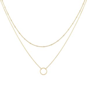 Dainty Minimalist Beaded Satellite Chain Smooth Finish Cirlle 925 Sterling Silver 14k Gold Plated Layered Necklace Jewelry