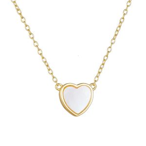 Wholesale Jewelry Silver 925 Mother of Pearl Shell Heart Chain Necklaces love for Women