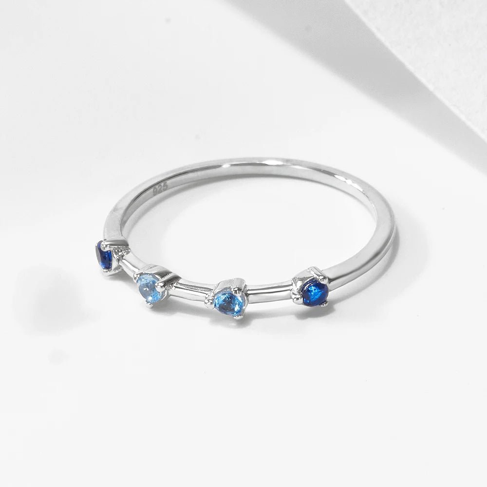 Peishang Factory Custom Topaz Zircon Four Step Ring 14k Gold Plated Jewelry Bulk Stacking 925 Silver Finger Ring for Women - Image 7