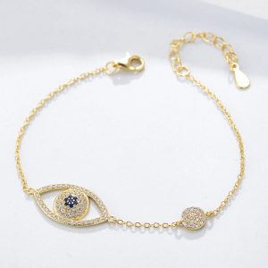 2024 Classic Design Women Fashion Turkish Eye Charm Silver Sublimation Bracelet Jewelry