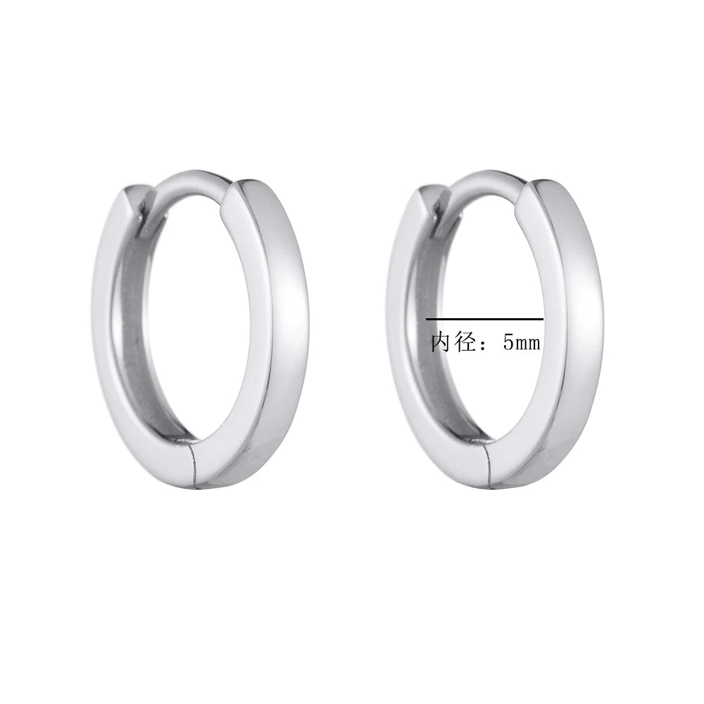 925 Sterling Silver 14K Gold Plated Series Minimalism Geometric Jewelry Simple Huggies Mini 5Mm 6Mm 7Mm 8Mm Hoop Earrings - Image 12