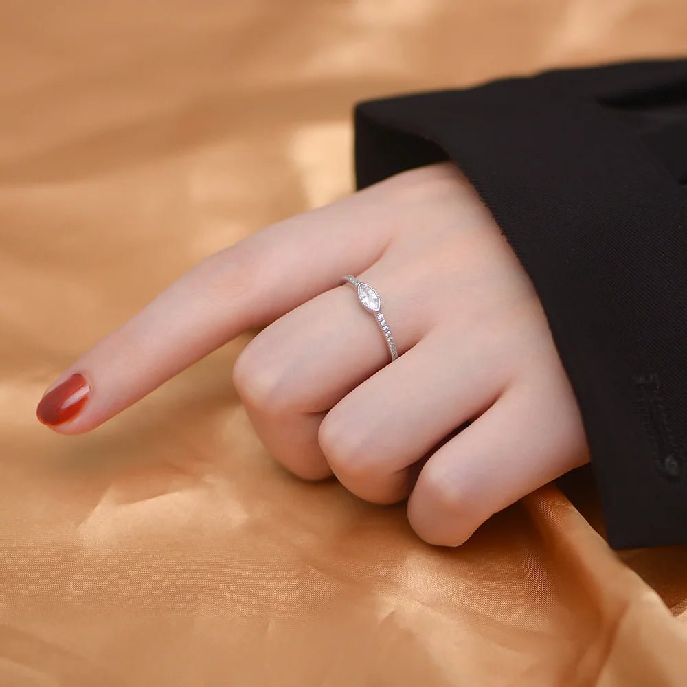 Factory Bijoux En Argent Sale 2024 New Products 925 Sterling Silver Engagement Personalize Marquise Cut Ring – Image 2