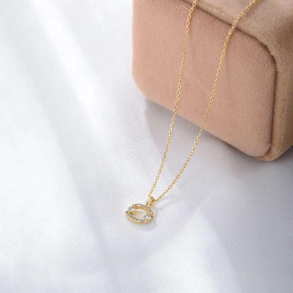 925 Sterling Silver Gold Plated Minimalist Sign Jewelry Plated 12 Horoscope Pendant Zodiac Necklaces for Women Girl - Image 8